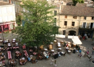 Summer terraces in Saint-Emilion